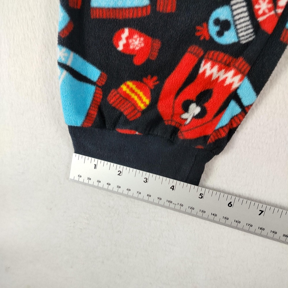 Disney Pajama Pants Youth Large 12-14 Black Fleece Mickey Mouse Christmas Jogger - Picture 6 of 7